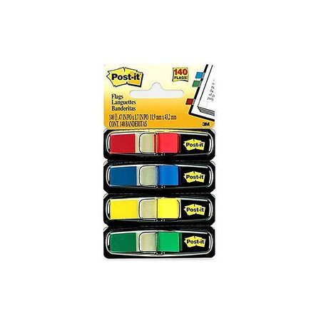 Marque-pages souples flèches 11,9 x 43,1 mm - 4 couleurs assorties (Rouge, Bleu, Jaune, Vert) - 4 x 24 index