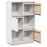 vidaXL Buffet haut Blanc 74x35x117 cm Bois massif de pin