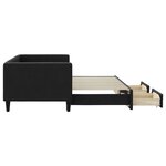 vidaXL Lit de jour avec gigogne et tiroirs noir 80x200 cm tissu