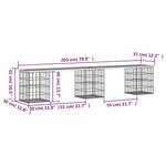 vidaXL Banc de jardin design gabion 203x31x42 cm bois de pin imprégné