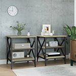 vidaXL Tables d'appoint 2 Pièces Chêne sonoma 40x42x50 cm Bois ingénierie
