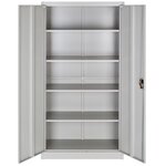 Armoire de bureau verrouillable dotée de 4 étagères meuble 5 niveaux gris 08_0000383