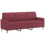 vidaXL Ensemble de canapés 4 Pièces avec coussins rouge bordeaux tissu