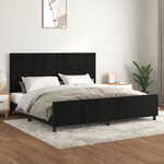 vidaXL Cadre de lit avec tête de lit Noir 200x200 cm Velours