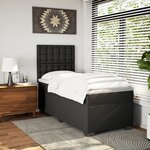 vidaXL Sommier à lattes de lit avec matelas Noir 80x200cm Similicuir