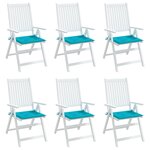 vidaXL Coussins de chaise de jardin lot de 6 turquoise 50x50x4cm tissu
