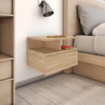 vidaXL Tables de chevet flottantes 2 Pièces Chêne sonoma Bois ingénierie