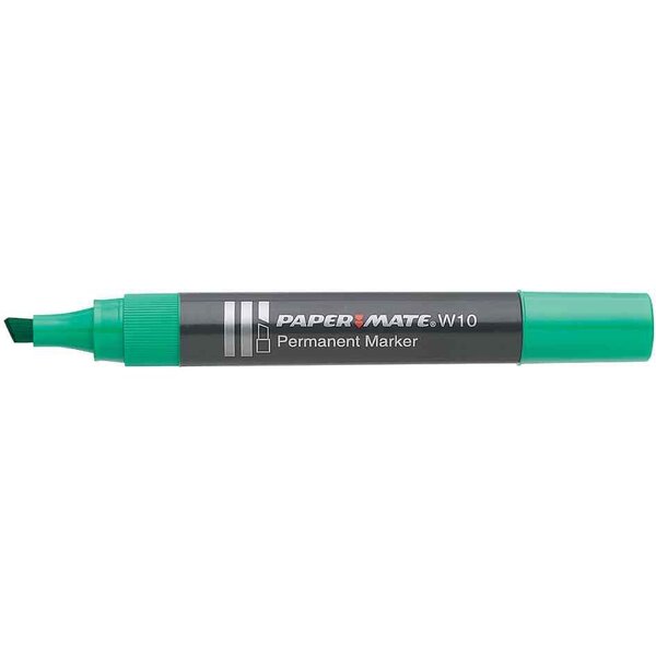 Marqueur permanent W10 pointe biseautée, vert PAPER MATE