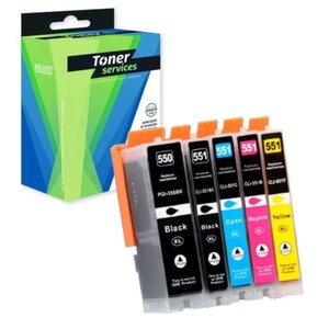Compatible Canon PGI550XL/CLI551XL Pk 5 Cartouches Noir/Coul (6509B009)