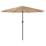 vidaXL Parasol de jardin avec LED et mât en acier marron 324x324x247cm
