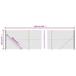 vidaXL Clôture en treillis métallique avec bride anthracite 2 2x25 m
