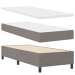 vidaXL Lit Box Spring avec Matelas & LED Taupe 90x190 cm Tissu
