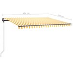 vidaXL Auvent manuel rétractable avec LED 450x300 cm Jaune et blanc