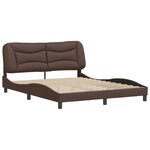 vidaXL Cadre de lit avec tête de lit Marron 160x200 cm Similicuir
