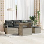 Ensemble de Canapé de Jardin vidaXL 6 Pièces avec Coussins Gris Clair