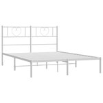 vidaXL Cadre de lit métal sans matelas et tête de lit blanc 140x200 cm
