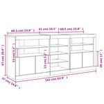 vidaXL Buffet avec lumières LED chêne sonoma 162x37x67 cm