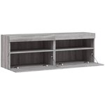 vidaXL Meubles TV muraux et lumières LED 2Pièces sonoma gris 60x30x40 cm
