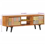 vidaXL Meuble TV avec portes 112x30x40cm bois d'acacia massif et métal