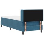 vidaXL Lit à ressort avec matelas Bleu foncé 80x200 cm Velours