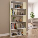 vidaXL Bibliothèque/Séparateur de pièce Blanc chêne sonoma 80x24x159cm