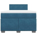 vidaXL Sommier à lattes de lit et matelas Bleu foncé 120x200cm Velours
