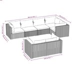 Salon de jardin meuble d'extérieur ensemble de mobilier 7 pièces avec coussins noir résine tressée 02_0017262