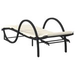 vidaXL Chaise longue avec coussin noir 60x199x42 cm résine tressée