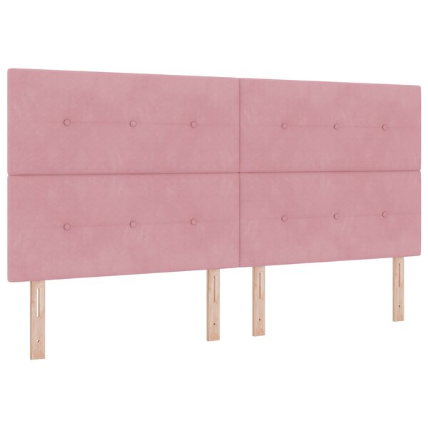 Tête de lit capitonnée rose 200 cm en velours