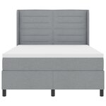 vidaXL Lit à ressort avec matelas et lumière LED Gris clair 140x200 cm Tissu