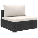 vidaXL Salon de jardin 6 Pièces avec coussins Résine tressée Noir