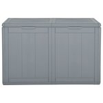 vidaXL Boîte de rangement de jardin 180 L Gris PP Rotin