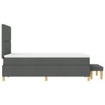 vidaXL Lit Box Spring avec Matelas & Banc Gris Foncé 120x200 cm Tissu