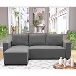 Canapé d'angle convertible réversible 3-4 places - PHARELL - anthracite - Coffre de rangement - 224 x 155 x 85 cm