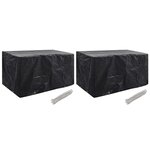 vidaXL Housses de salon de jardin 2 Pièces 8 œillets 180x70x90 cm