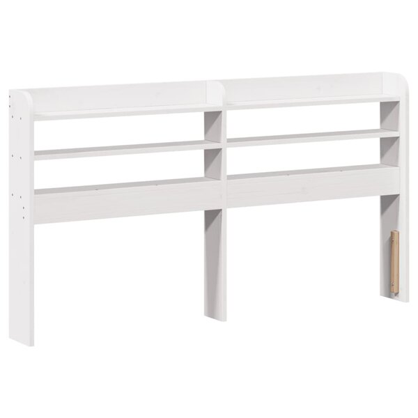 vidaXL Tête de lit avec étagères blanc 150 cm bois massif de pin
