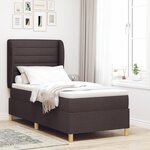 Lit avec sommier et matelas vidaXL Marron foncé 80x200 cm Tissu