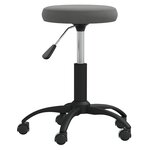 Chaise fauteuil siège pivotante de bureau informatique étude foncé velours gris 02_0024131