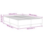 vidaXL Lit Box Spring Gris Foncé 140x200 cm Tissu Corde