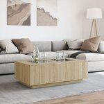 vidaXL Table basse avec LED infini chêne sonoma 116x69x40 cm
