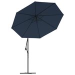 vidaXL Tissu de remplacement pour parasol déporté Bleu 350 cm