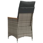 vidaXL Chaises inclinables de jardin lot de 2 et coussins gris rotin