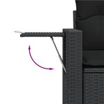 vidaXL Salon de jardin 6 Pièces avec coussins noir résine tressée