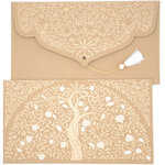PAPERTREE GAIA Lot de 5 Enveloppes cadeau 19x10cm - Capuccino