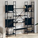vidaXL Bibliothèque noir 155 5x24x166 5 cm bois d'ingénierie