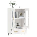 vidaXL Buffet haut blanc brillant 69 5x31x115 cm bois d'ingénierie
