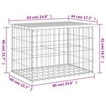 vidaXL Banc de jardin design de gabion 63x44x42 cm bois massif de pin