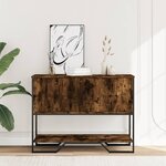 vidaXL Table console chêne fumé 100x35x74 5 cm bois d'ingénierie