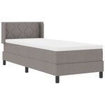 Lit à ressorts vidaXL avec matelas taupe 80x200 cm tissu