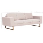 vidaXL Canapé à 3 places Tissu Crème